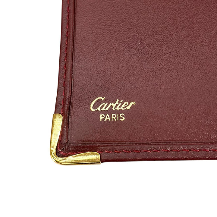 Pristine Cartier Bifold Wallet 2C motif long wallet Bordeaux leather Women