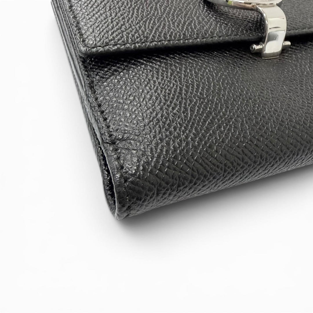 Great BVLGARI Bifold Wallet Bulgari Bulgari Logo Clip black leather mens