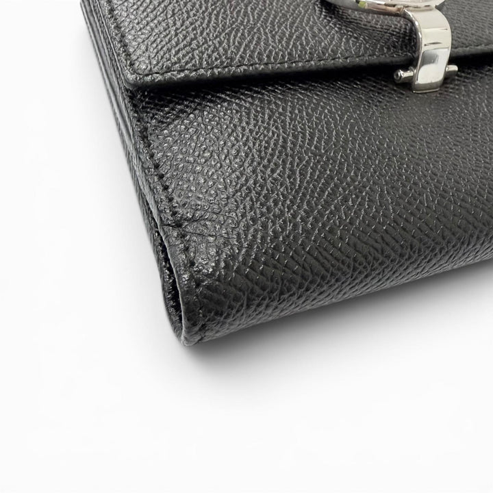 Great BVLGARI Bifold Wallet Bulgari Bulgari Logo Clip black leather mens