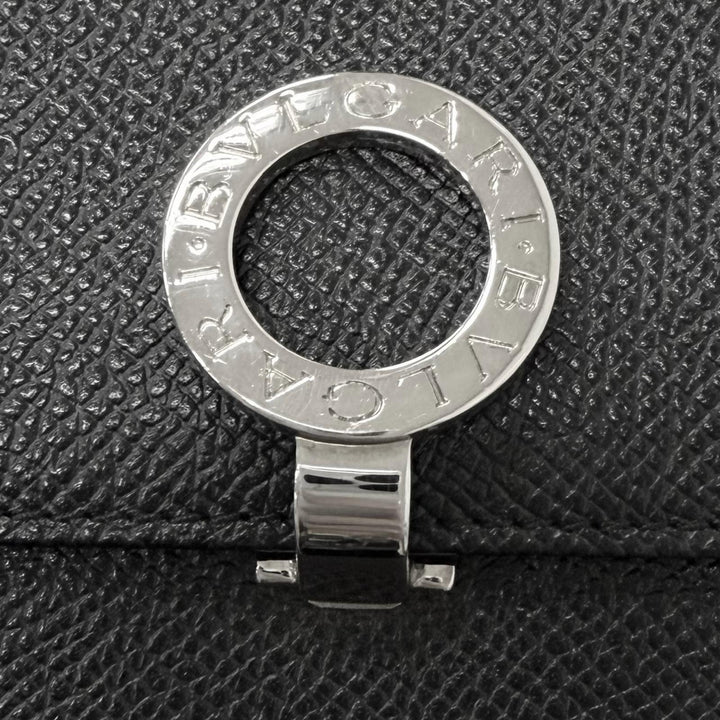 Great BVLGARI Bifold Wallet Bulgari Bulgari Logo Clip black leather mens