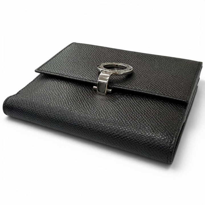 Great BVLGARI Bifold Wallet Bulgari Bulgari Logo Clip black leather mens