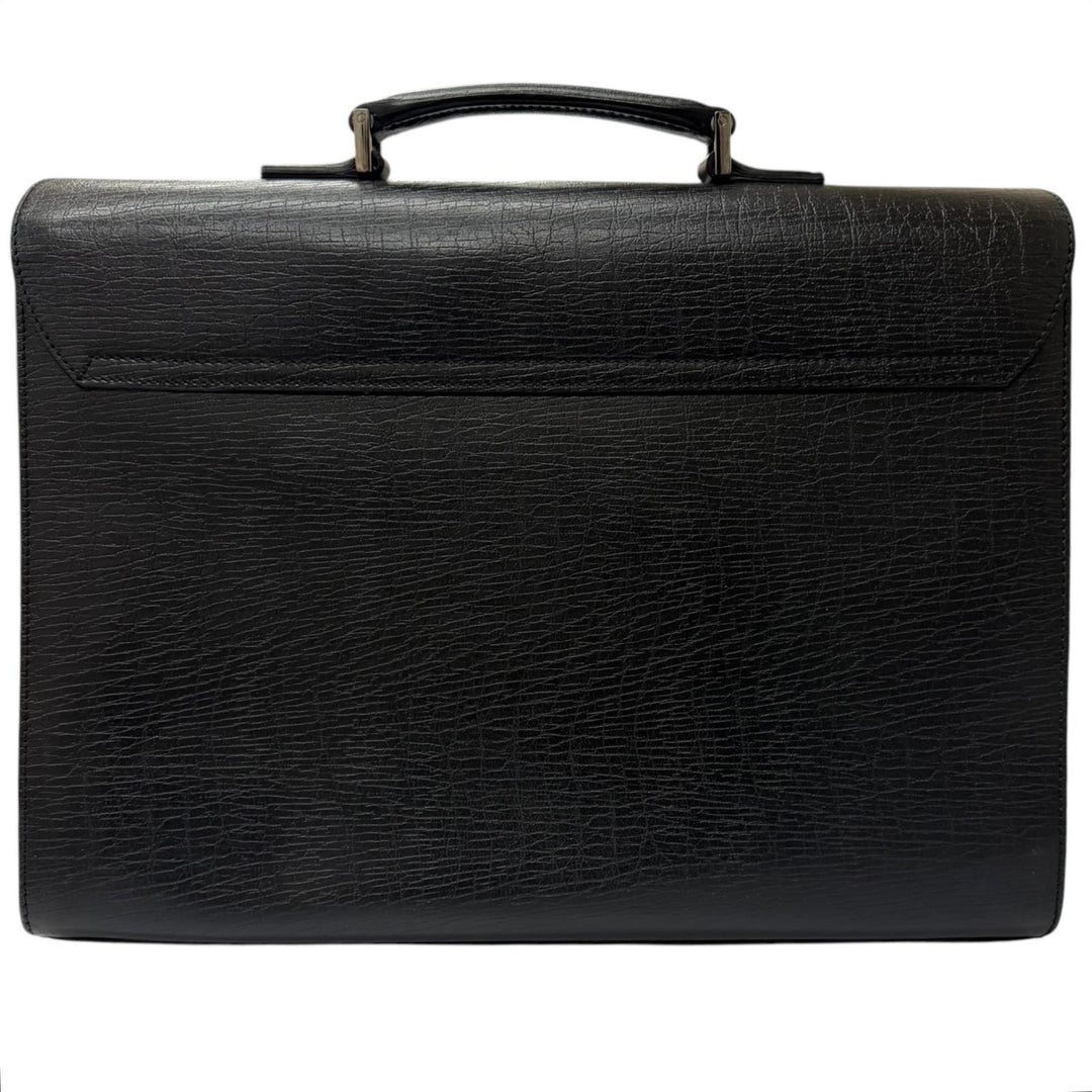 Excellent GUCCI Briefcase Business bag black leather mens 212792