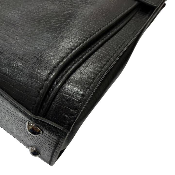 Excellent GUCCI Briefcase Business bag black leather mens 212792