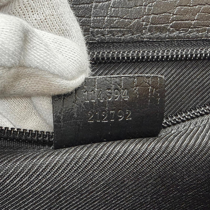 Excellent GUCCI Briefcase Business bag black leather mens 212792