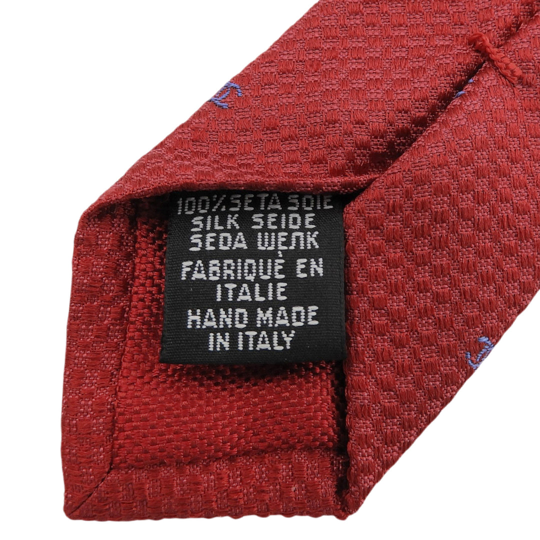 Excellent CHANEL tie COCO Mark all-over print jacquard Red silk mens