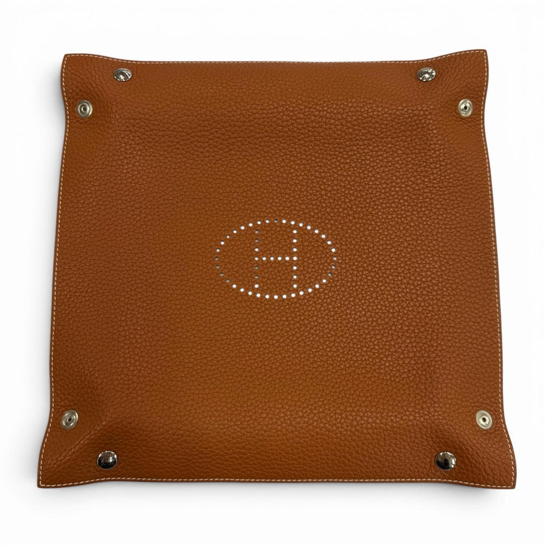 Great HERMES Vid Poche Tray Brown Taurillon Clemence Leather mens
