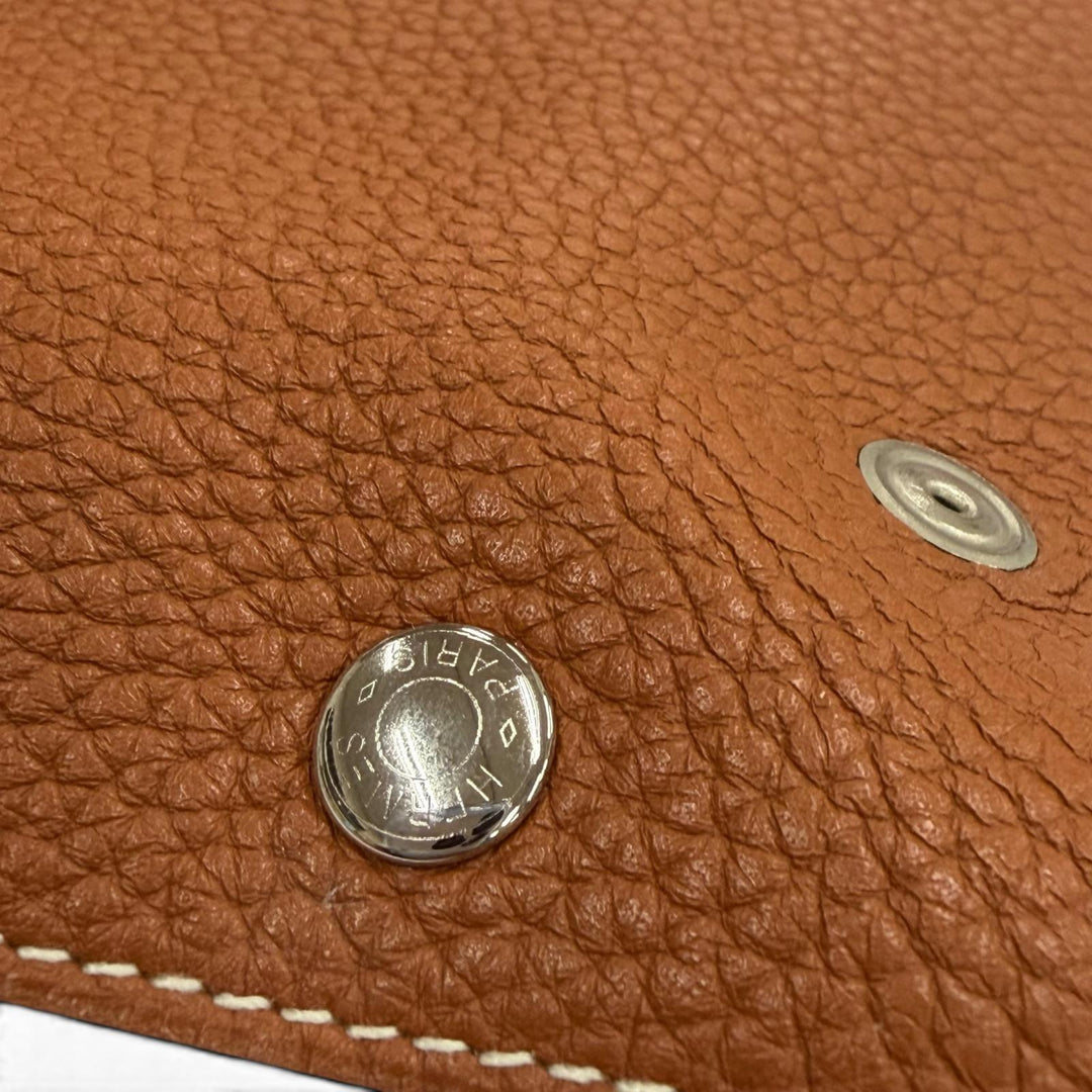 Great HERMES Vid Poche Tray Brown Taurillon Clemence Leather mens