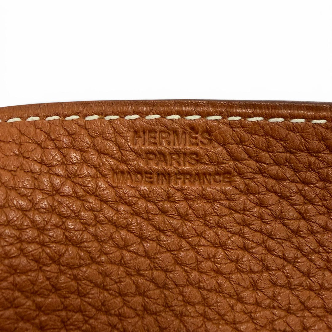 Great HERMES Vid Poche Tray Brown Taurillon Clemence Leather mens