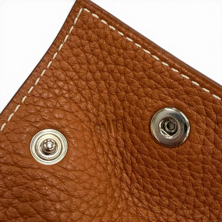 Great HERMES Vid Poche Tray Brown Taurillon Clemence Leather mens