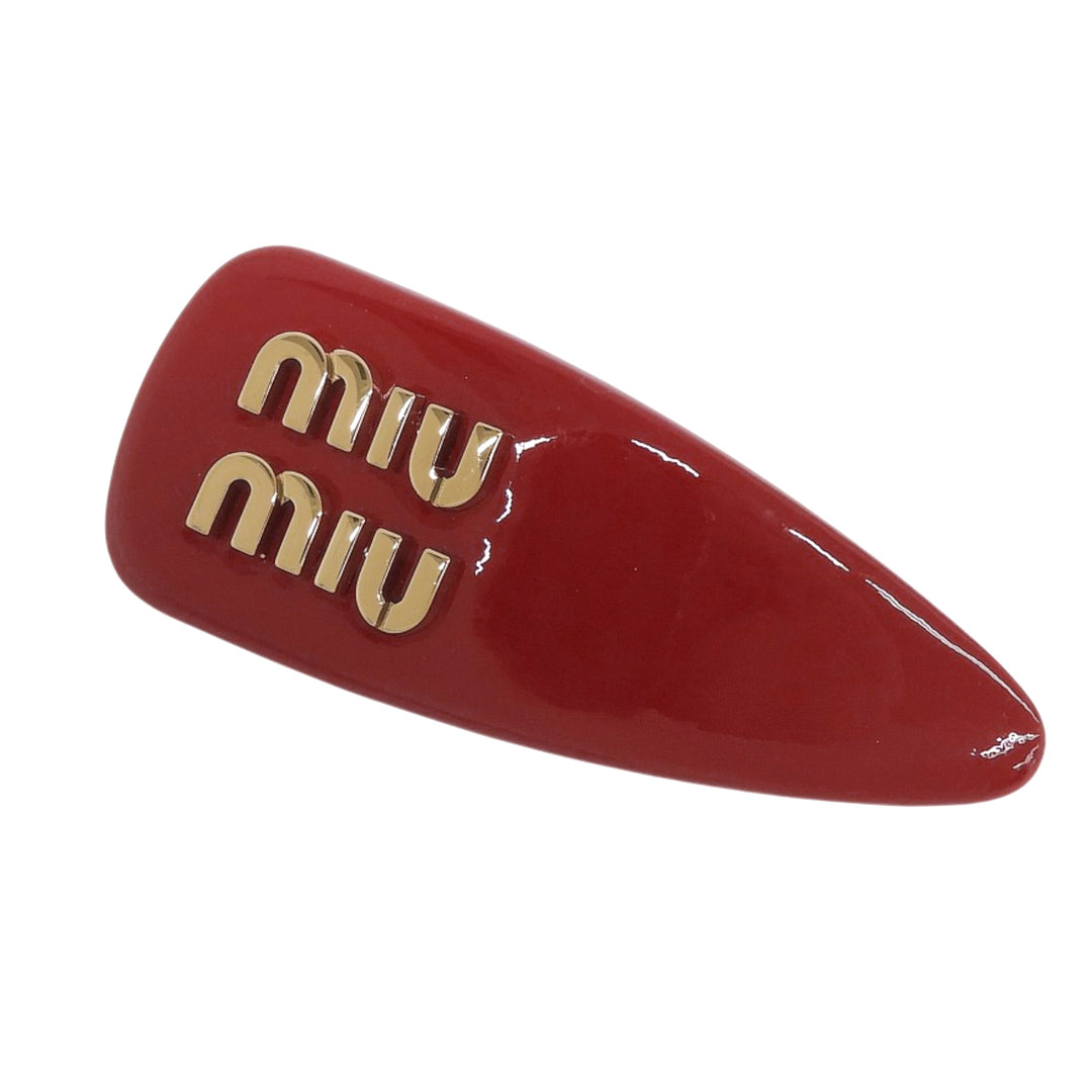 Excellent MIUMIU Valletta logo Red Patent leather Women 5IF092