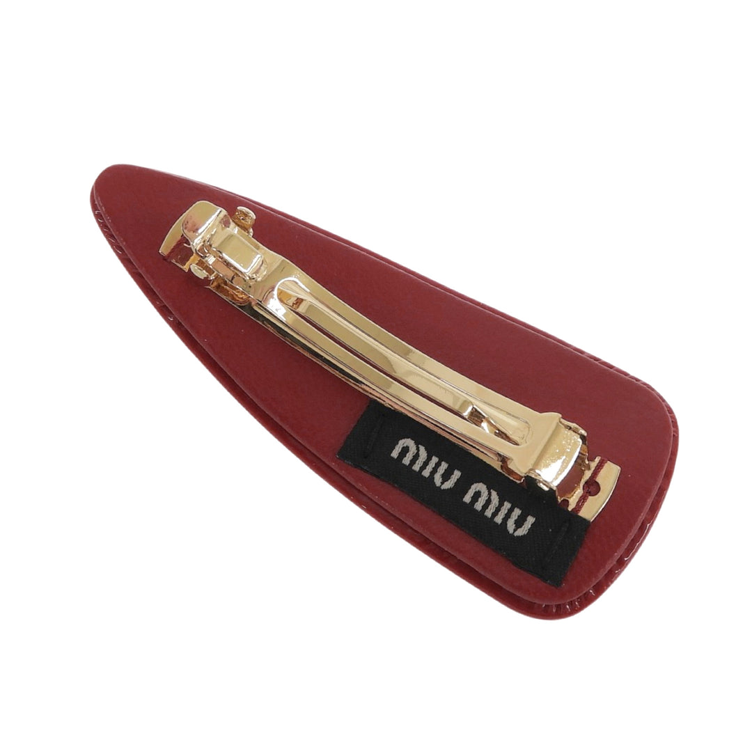 Excellent MIUMIU Valletta logo Red Patent leather Women 5IF092