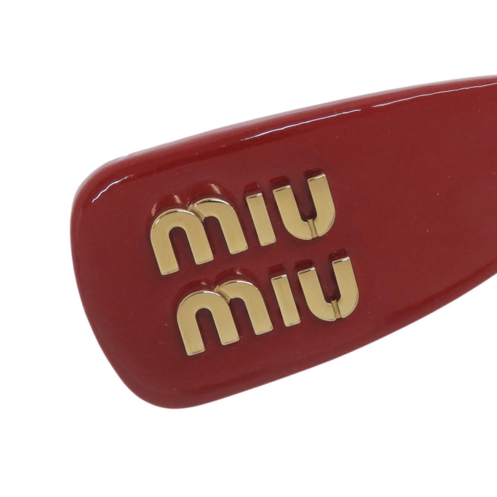 Excellent MIUMIU Valletta logo Red Patent leather Women 5IF092