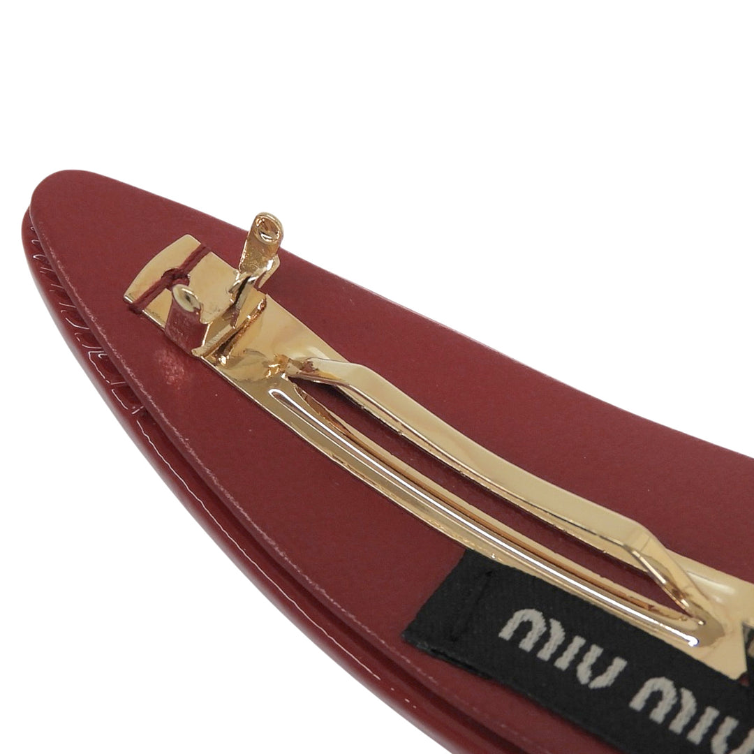 Excellent MIUMIU Valletta logo Red Patent leather Women 5IF092