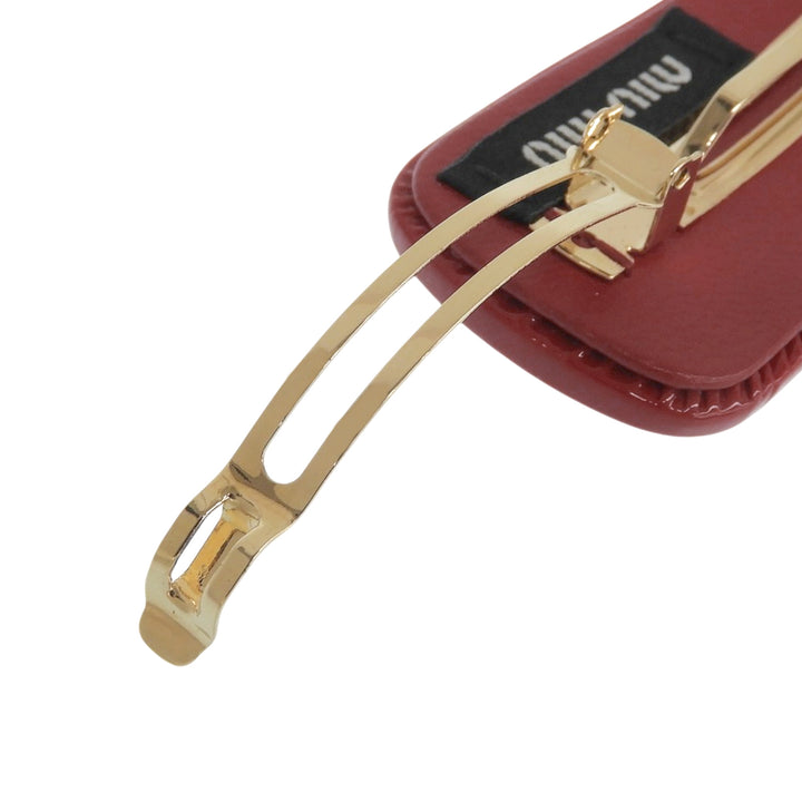 Excellent MIUMIU Valletta logo Red Patent leather Women 5IF092