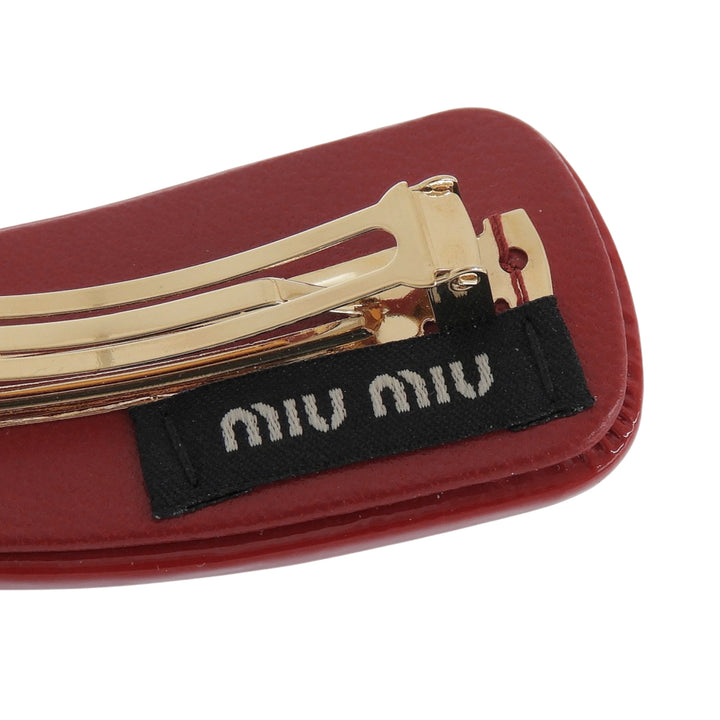 Excellent MIUMIU Valletta logo Red Patent leather Women 5IF092