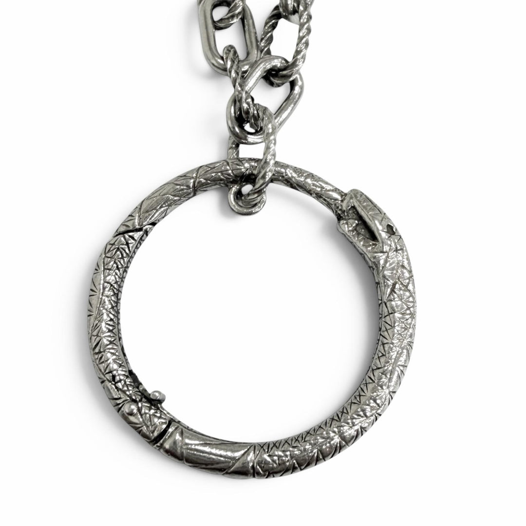Great GUCCI Necklace Ouroboros Silver AG925 mens