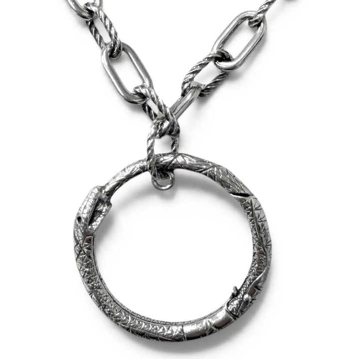 Great GUCCI Necklace Ouroboros Silver AG925 mens