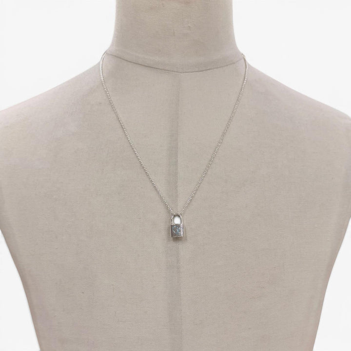 Excellent LOUIS VUITTON Necklace Lockit Felix Lee Silver AG925 mens J76312