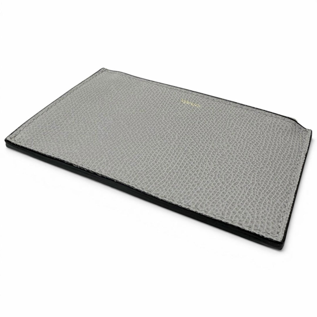 Pristine Valextra Coin case Fragment case Card Case gray Cowhide mens MP9780