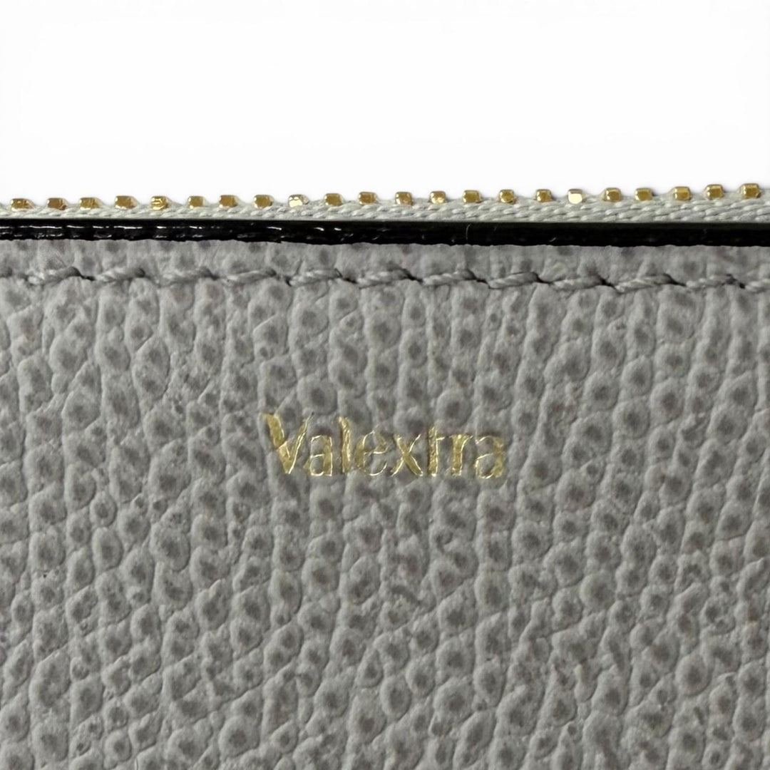 Pristine Valextra Coin case Fragment case Card Case gray Cowhide mens MP9780