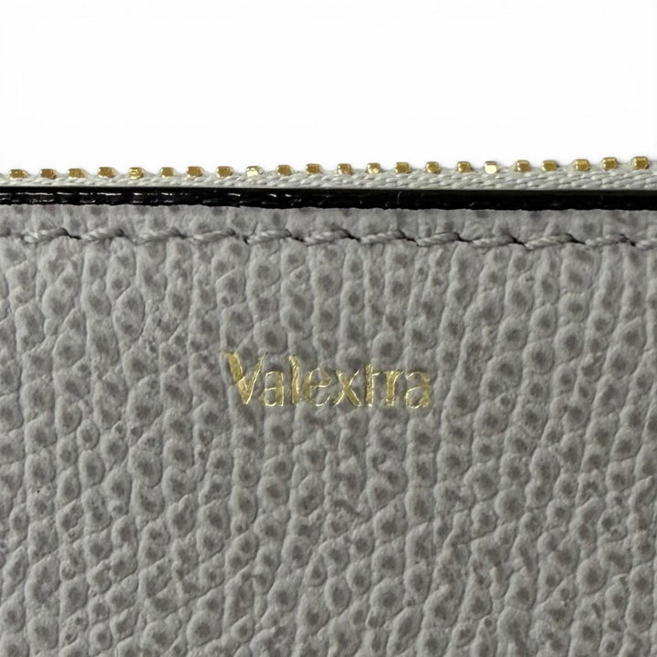 Pristine Valextra Coin case Fragment case Card Case gray Cowhide mens MP9780