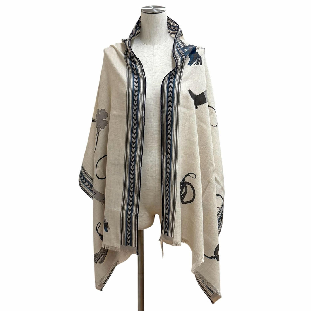 Pristine HERMES Stall Rectangle BRIDES ET GRIS GRIS beige cashmere Women
