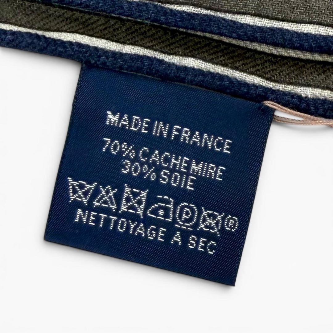 Pristine HERMES Stall Rectangle BRIDES ET GRIS GRIS beige cashmere Women