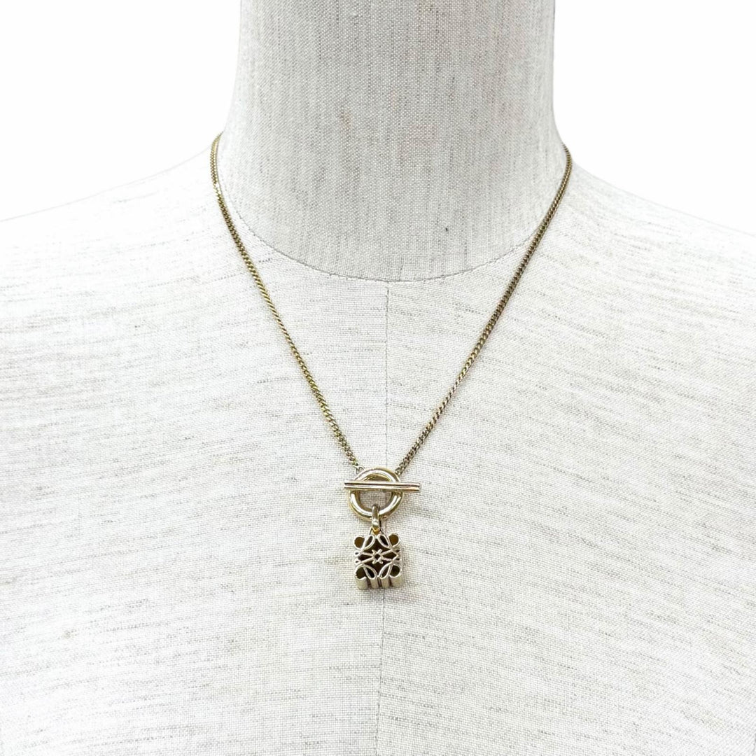 Fair LOEWE Necklace Current product Anagram cylinder gold AG925 Women