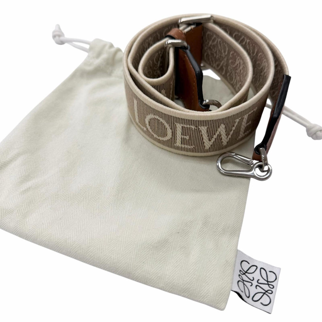 Excellent LOEWE Shoulder strap anagram beige canvas mens C073T87X01