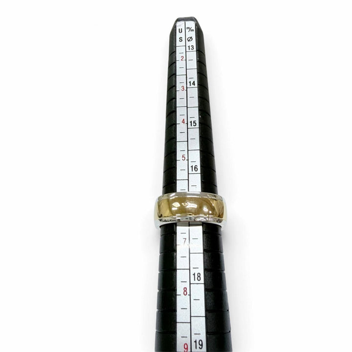 Excellent HERMES Ring ring H logo combination Yellow Gold AG925 Women 53