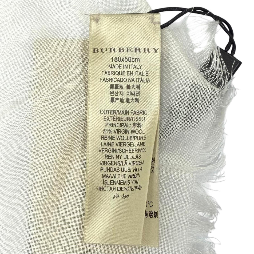 Pristine BURBERRY Stall Nova Check Pattern Fringe Navy wool Women 3865293