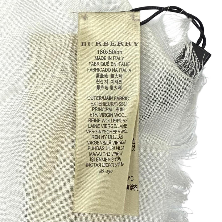 Pristine BURBERRY Stall Nova Check Pattern Fringe Navy wool Women 3865293
