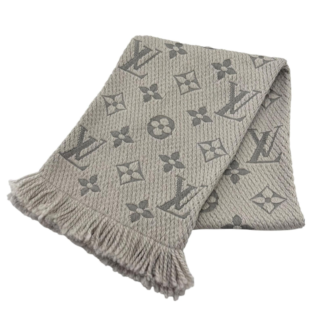 Great LOUIS VUITTON Scarf Escalp Logo Mania fringe wool Women M74742