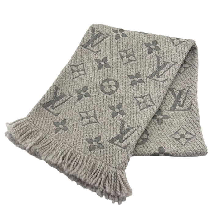 Great LOUIS VUITTON Scarf Escalp Logo Mania fringe wool Women M74742