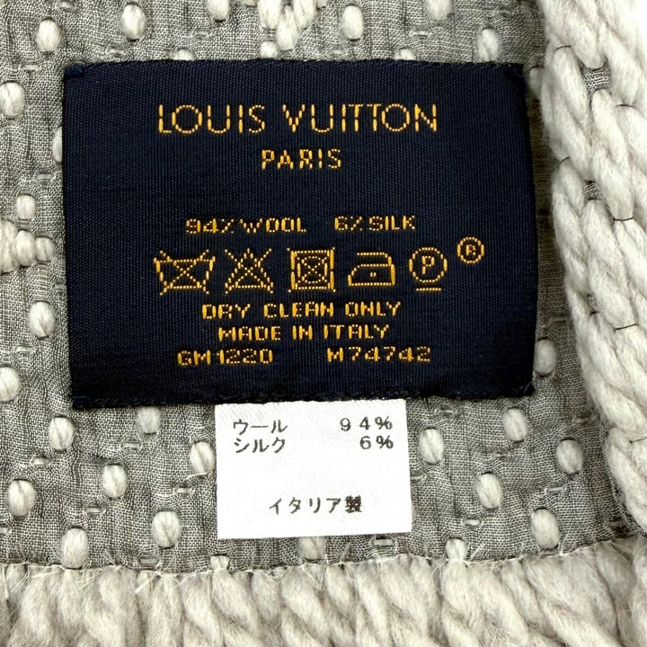 Great LOUIS VUITTON Scarf Escalp Logo Mania fringe wool Women M74742
