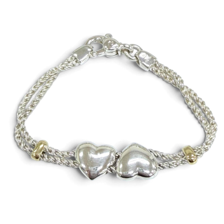 Excellent TIFFANY&Co. Double Heart Bracelet combination Silver 925 Women
