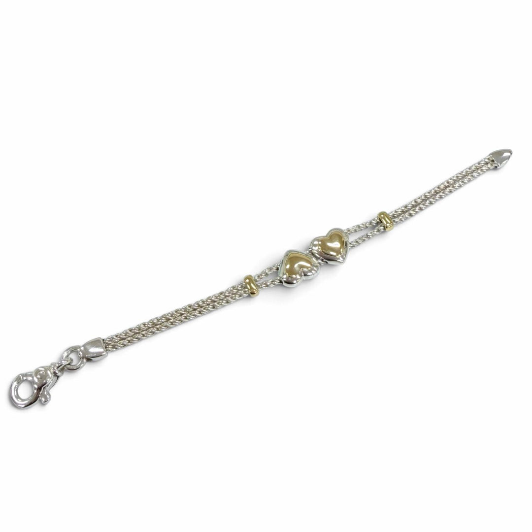 Excellent TIFFANY&Co. Double Heart Bracelet combination Silver 925 Women