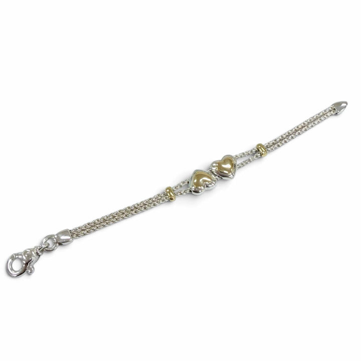 Excellent TIFFANY&Co. Double Heart Bracelet combination Silver 925 Women