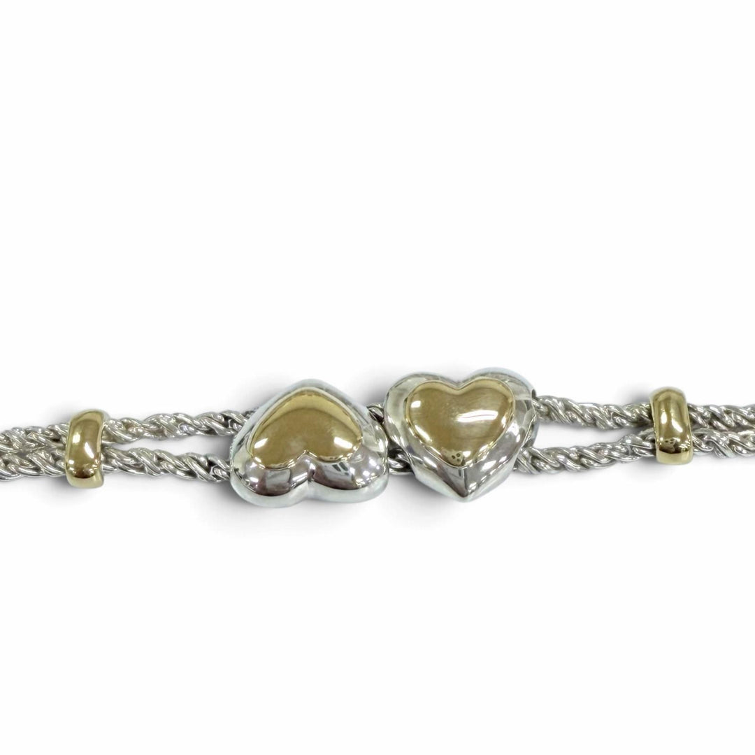 Excellent TIFFANY&Co. Double Heart Bracelet combination Silver 925 Women