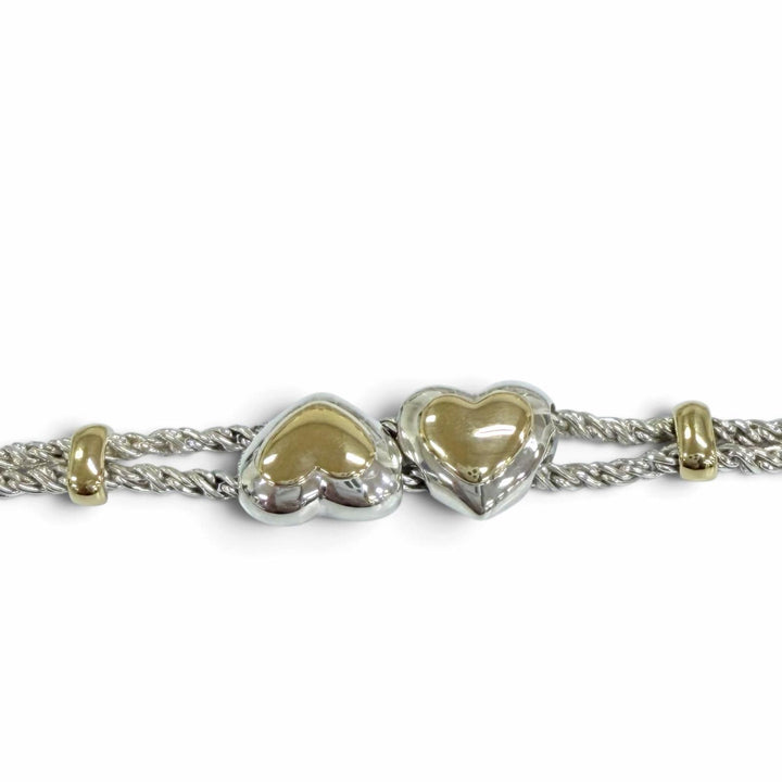 Excellent TIFFANY&Co. Double Heart Bracelet combination Silver 925 Women