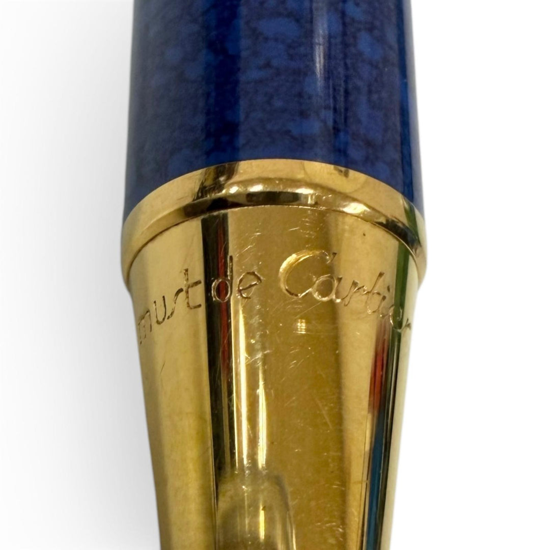 Great Cartier Ballpoint pen Must de Cartier Trinity Blue Marble mens