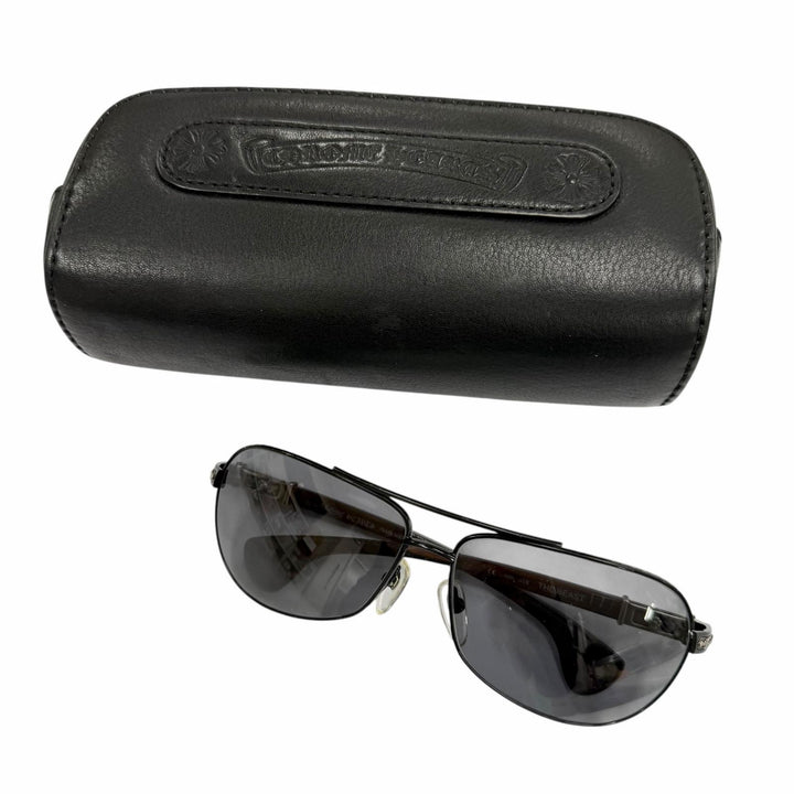 Very Good CHROME HEARTS sunglasses THE BEASTⅠ CH cross temple black Wood mens