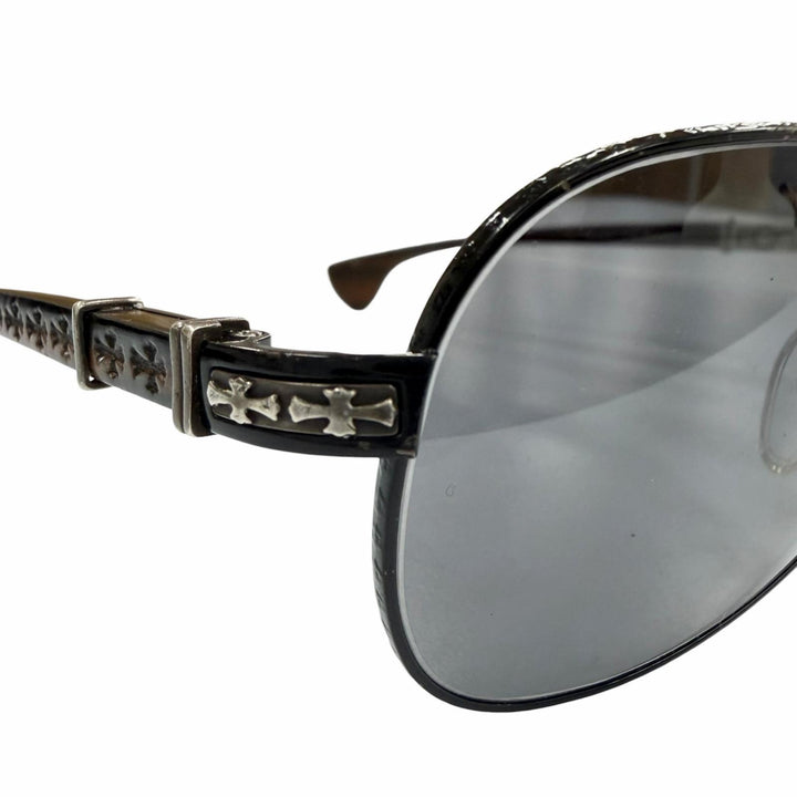 Very Good CHROME HEARTS sunglasses THE BEASTⅠ CH cross temple black Wood mens