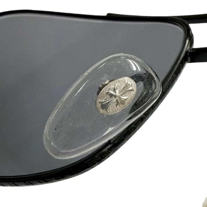Very Good CHROME HEARTS sunglasses THE BEASTⅠ CH cross temple black Wood mens