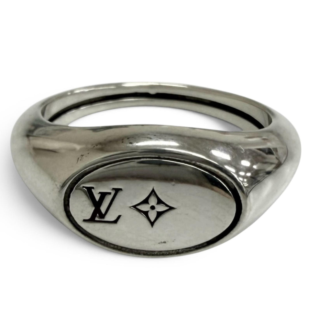 Excellent LOUIS VUITTON Ring LV Tailor Silver AG925 mens