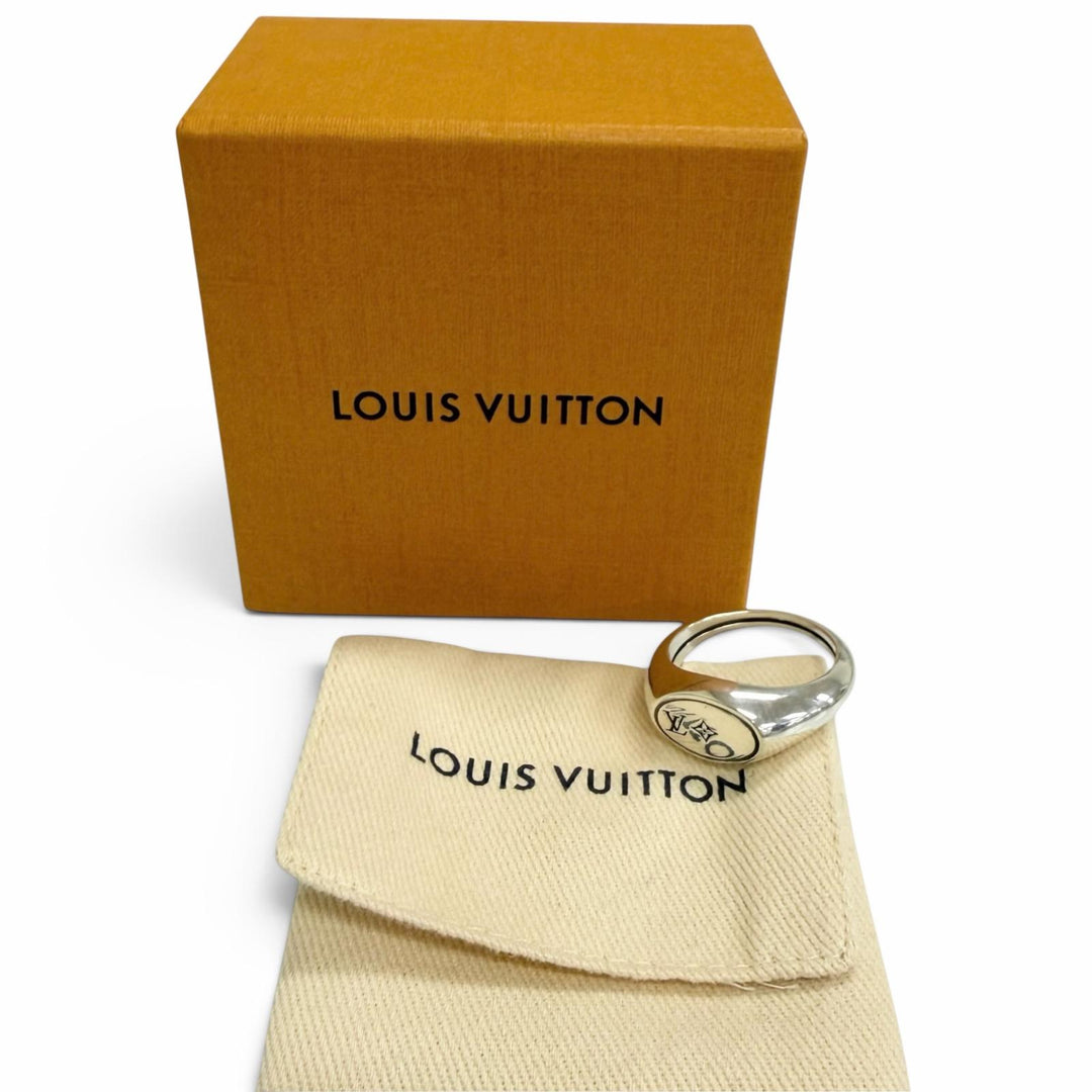 Excellent LOUIS VUITTON Ring LV Tailor Silver AG925 mens