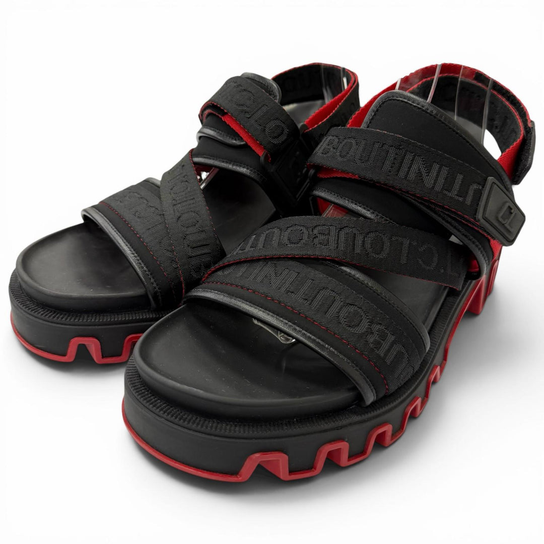 Great Christian Louboutin Sandals SUMMER DUNE Logo tape strap sandals