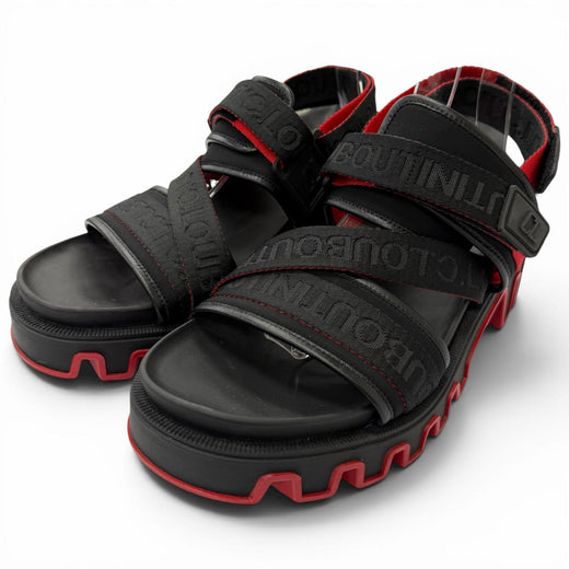 Great Christian Louboutin Sandals SUMMER DUNE Logo tape strap sandals