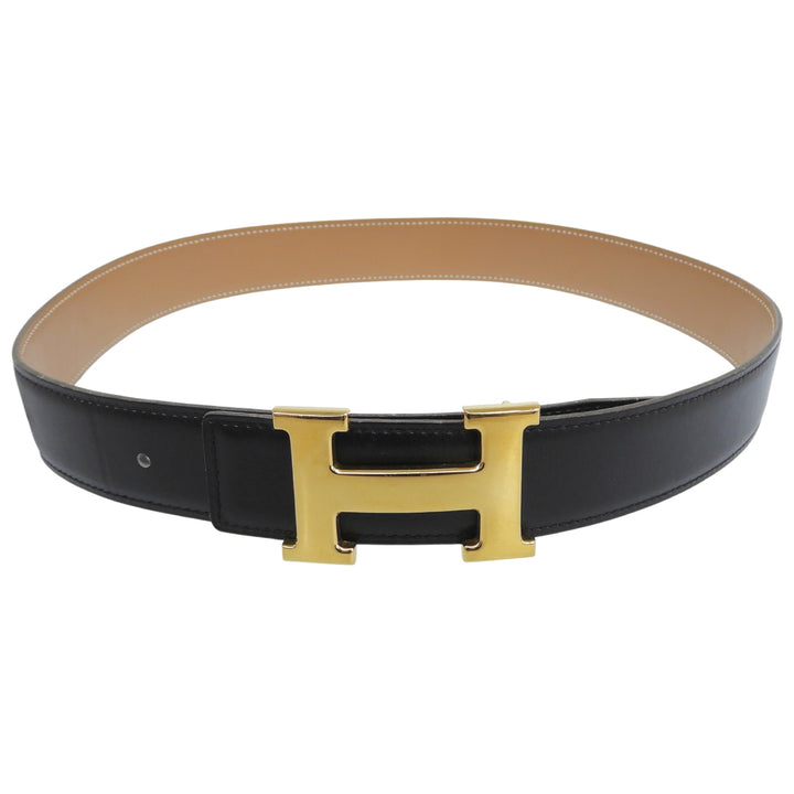 Great HERMES belt Constance Reversible Leather black leather Women