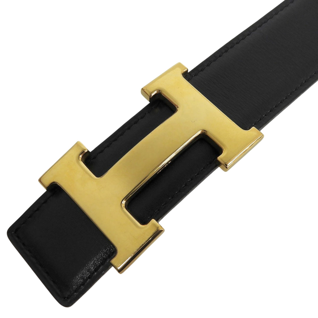 Great HERMES belt Constance Reversible Leather black leather Women